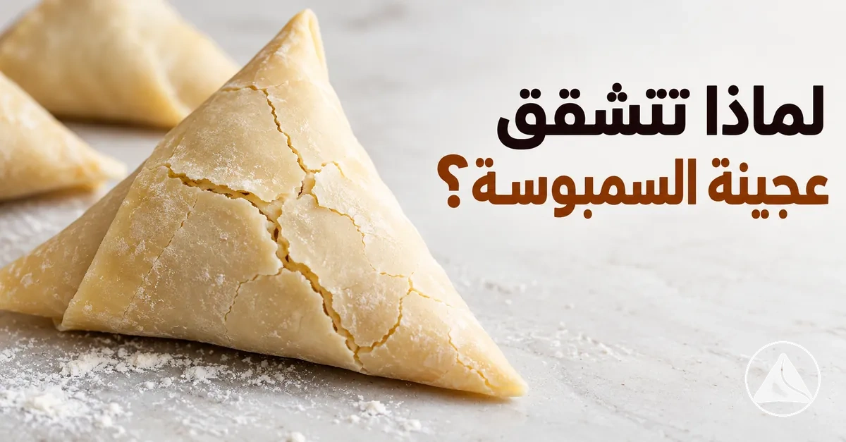 عجينة سمبوسة متشققة تظهر عليها شقوق جافة