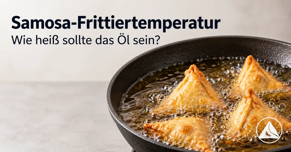 Samosas werden in Öl bei kontrollierter Temperatur frittiert