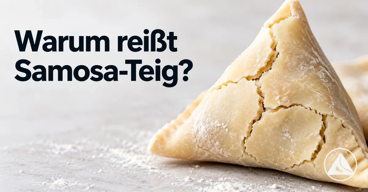 Samosa-Teig mit trockenen Rissen in der Oberfläche