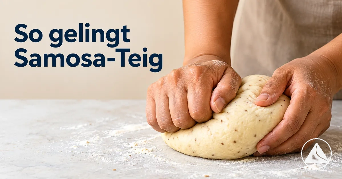 Samosa-Teig wird zu einer festen und gut formbaren Konsistenz geknetet