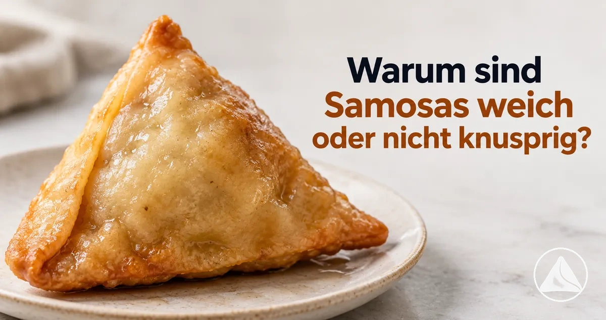 Weiche, feuchte Samosa mit wenig knuspriger frittierter Oberfläche