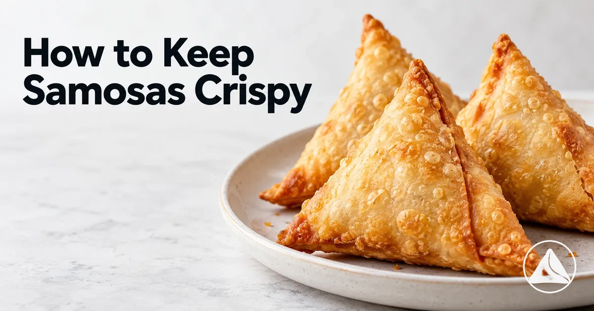 Crisp golden samosas with firm flaky pastry after cooking