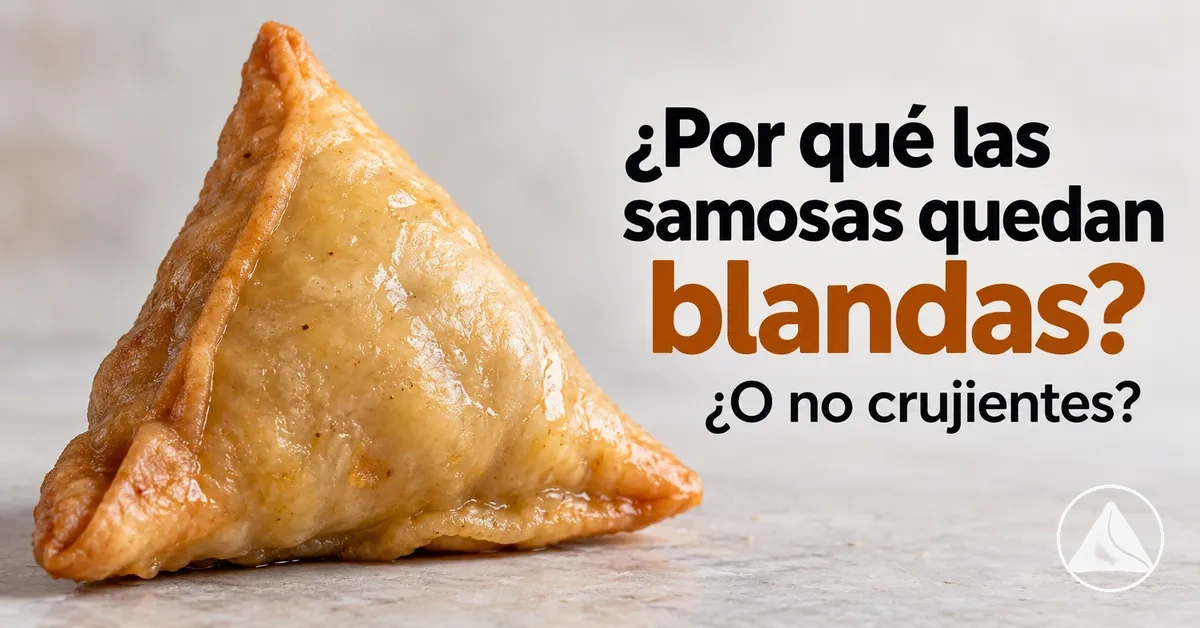 Samosa blanda y húmeda con una superficie frita poco crujiente