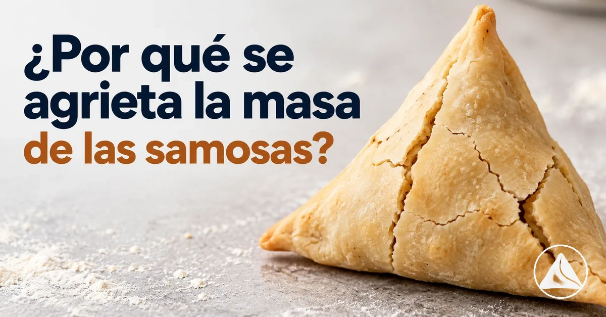 Masa de samosa agrietada con fisuras secas en la superficie