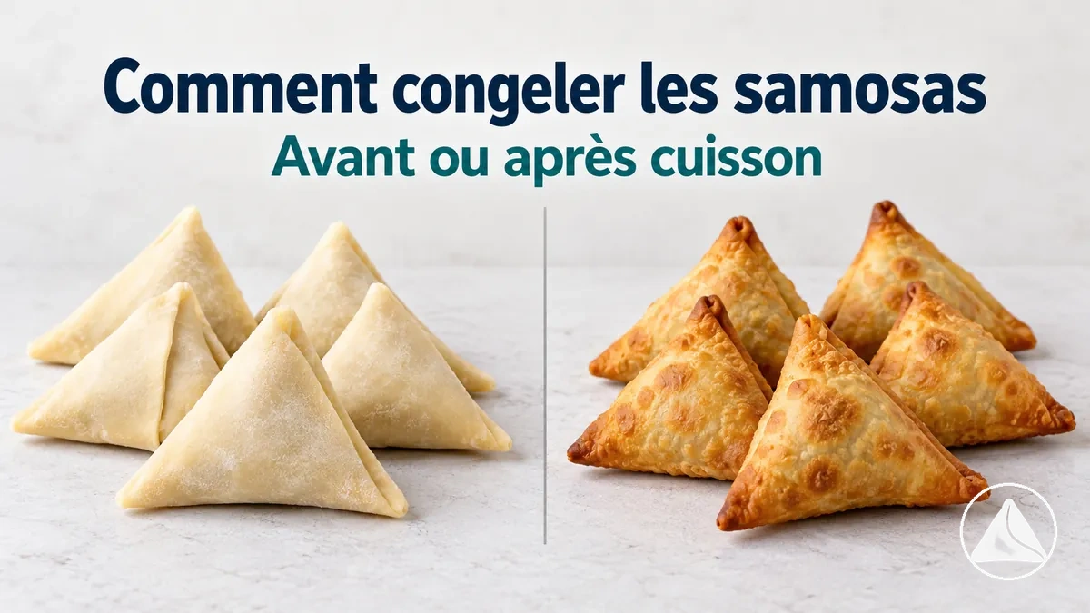 Samosas disposés pour être congelés avant ou après cuisson