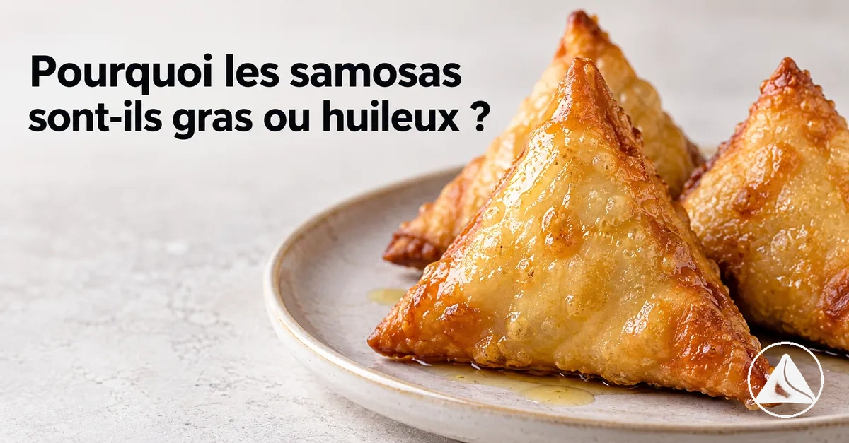 Samosas gras présentant un excès d’huile sur la pâte frite