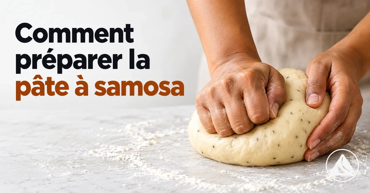 Pâte à samosa pétrie jusqu’à obtenir une consistance ferme et facile à travailler