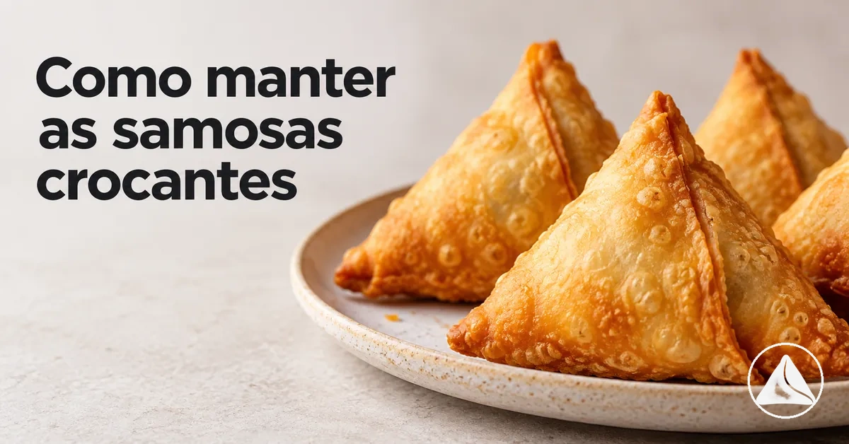 Samosas douradas e crocantes com massa firme e folhada após o preparo