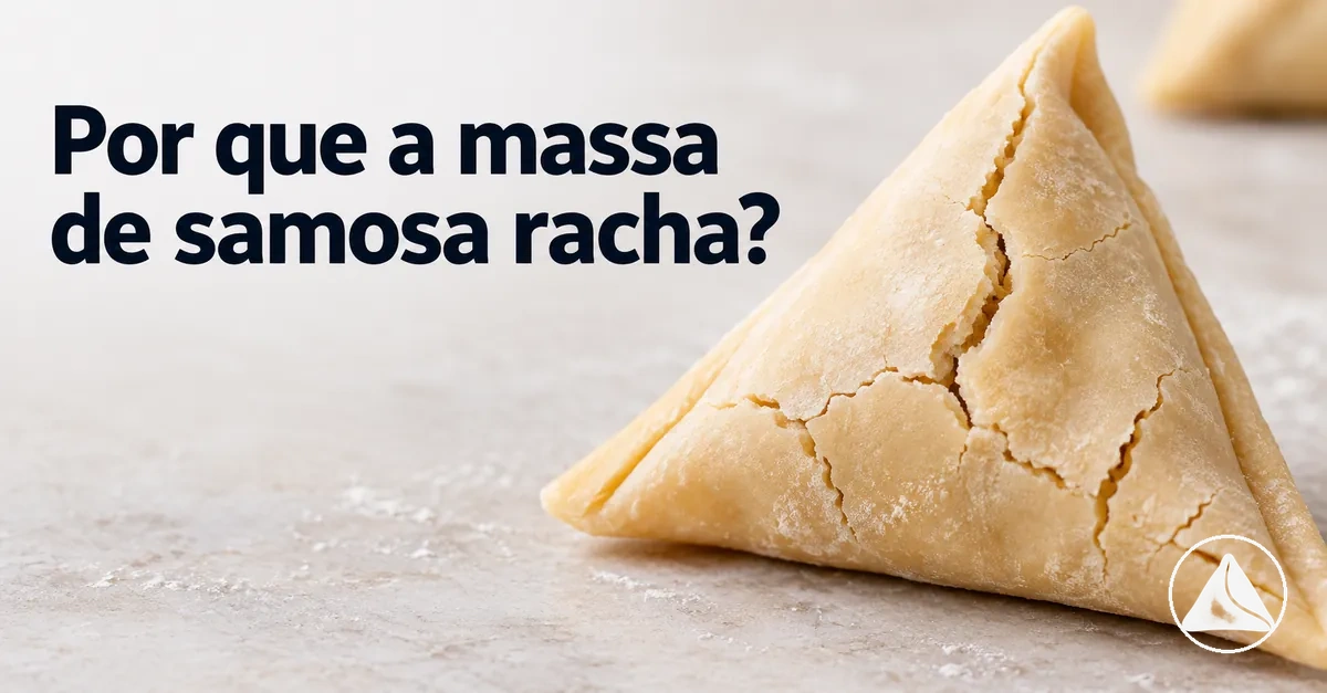 Massa de samosa rachada com fissuras secas na superfície