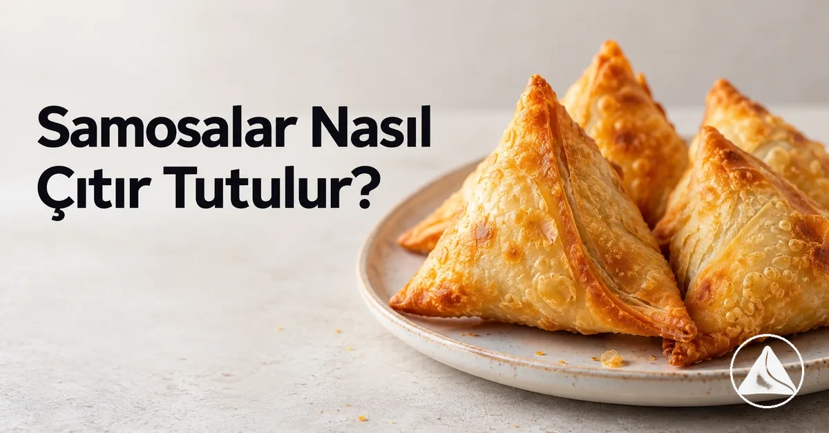 Pişirildikten sonra sert ve katmanlı hamurunu koruyan altın renkli çıtır samosalar
