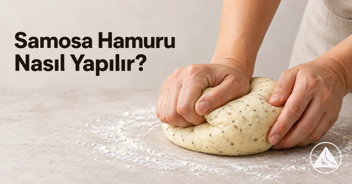 Sert ama kolay şekil alan kıvama gelene kadar yoğrulan samosa hamuru